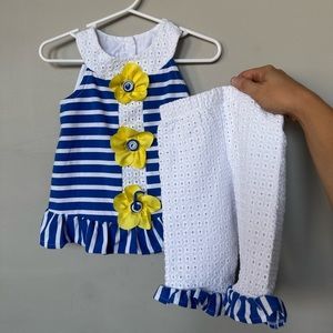 Like New | Rare Editions | Top/Pants Set with Yellow Flowers | 18 months